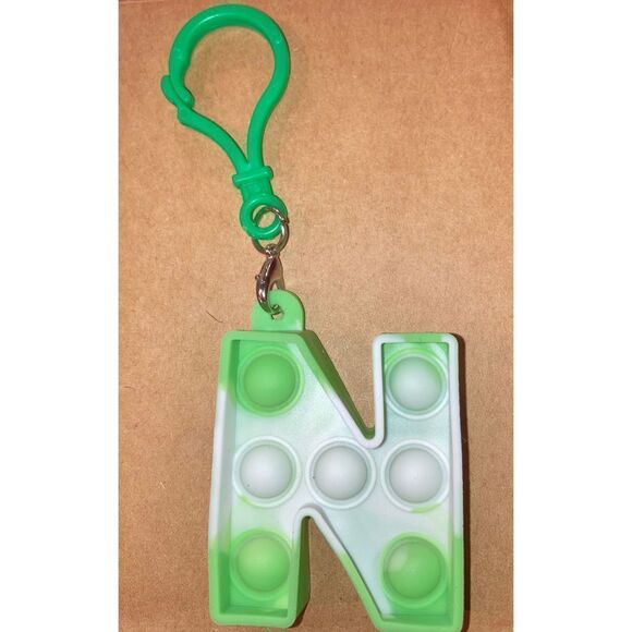 ☀️3/$12☀️ Letter N Pop it Fidget Toy Keychain - Picture 1 of 4